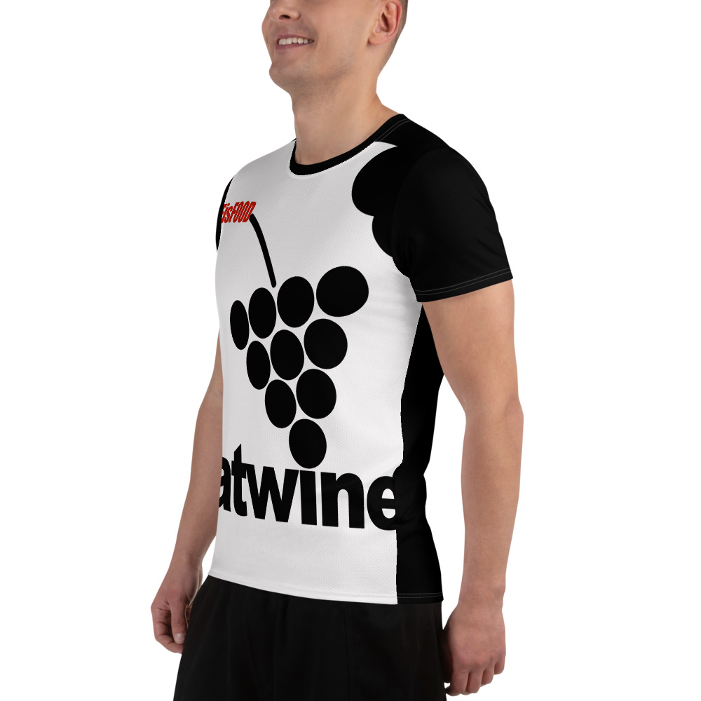 EAT WINE - All-Over Print Men's Athletic T-shirt - Image 2