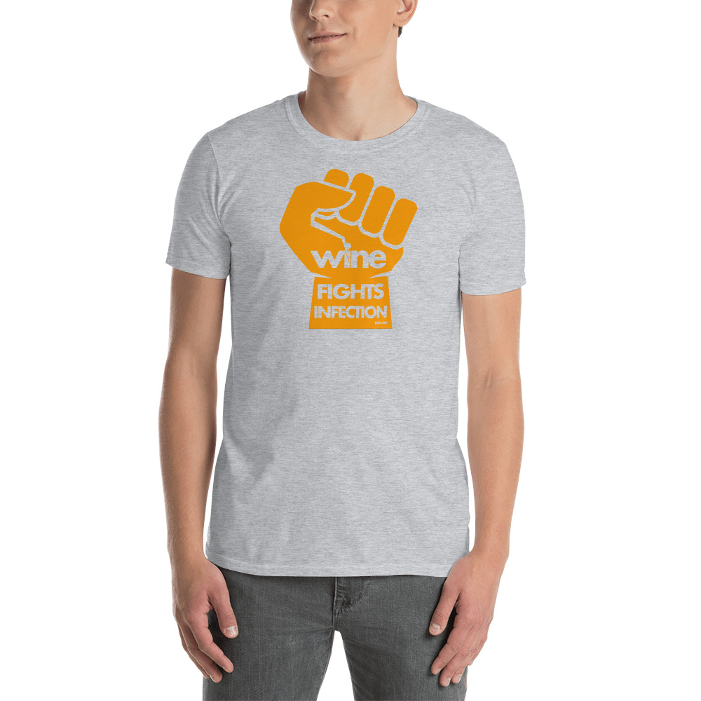 WINE FIGHTS INFECTION by wine is food -short-Sleeve Unisex T-Shirt - Image 5