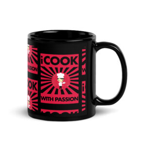 FOOD AND WINE GIFTS GEAR Black Glossy Mug